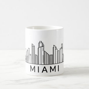 Caneca De Café Miami Skyline - Design de paisagem urbana