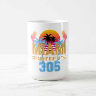 Caneca De Café Miami Straight Outta The 305 Vintage Pôr do Sol Ne