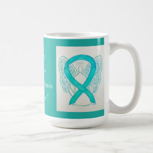 Caneca De Café Miastenia Gravis Sensibilização Ribbon Angel Mug