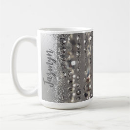 Caneca De Café Miçangas de cordas prateadas brilhantes