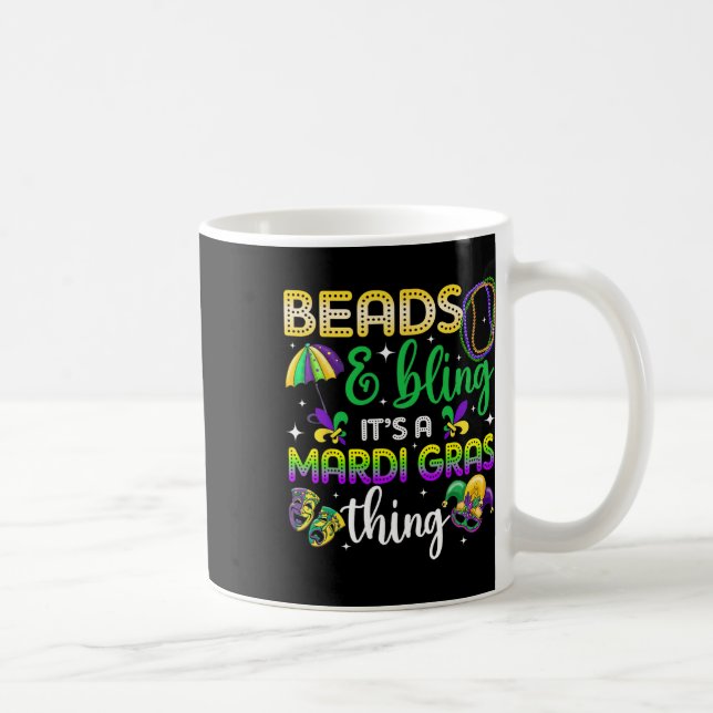 Caneca De Café Miçangas e Bling É um Carnaval do Mardi Gras. (Direita)