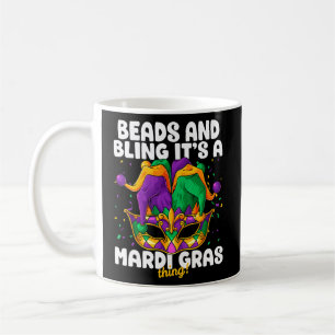 Caneca De Café Miçangas E Bling É Uma Coisa Do Mardi Gras! Carro
