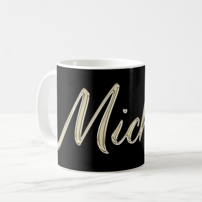 Caneca De Café Michael Name whitegold Tasse Teetasse Kaffeetasse (Frente Esquerda)
