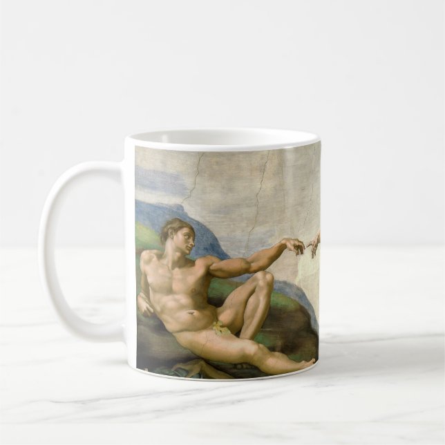 Caneca De Café Michelangelo Criação de Adam Art (Esquerda)
