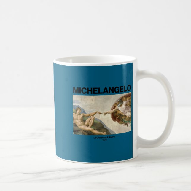 Caneca De Café Michelangelo - The Creation Of Adam _ Famous Paint (Direita)