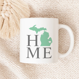 Caneca De Café Michigan Casa Verde Esmeralda Estado Coração