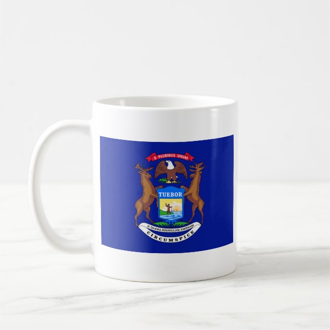Caneca De Café Michigan Flag + Map Mug (Esquerda)