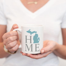 Michigan Home Blue Cinza City Heart