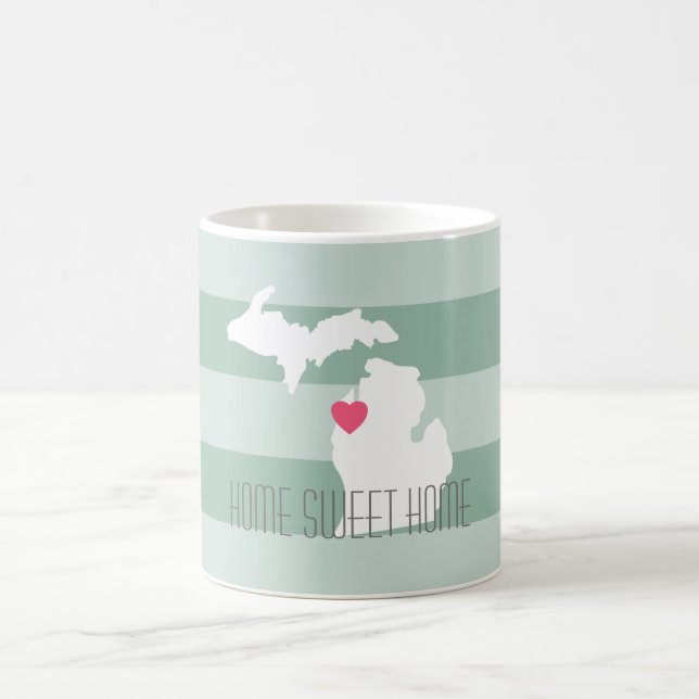 Caneca De Café Michigan Map Home State Love with Custom Heart (Centro)