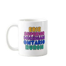 Michigan Rainbow Text Great Lakes Coffee Mug