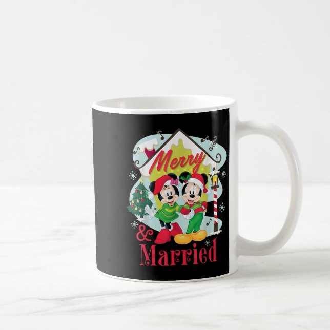 Caneca De Café Mickey &amp; Minnie Merry &amp; Married Christmas  (Direita)