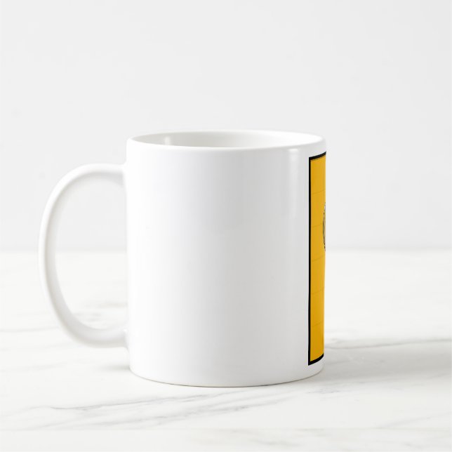 Caneca De Café Microfone Retro em Amarelo Ousado (Esquerda)