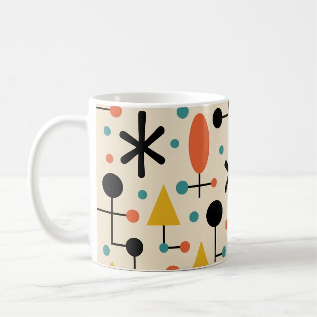 Caneca De Café Mid Century Modern Starburst Pattern (Esquerda)