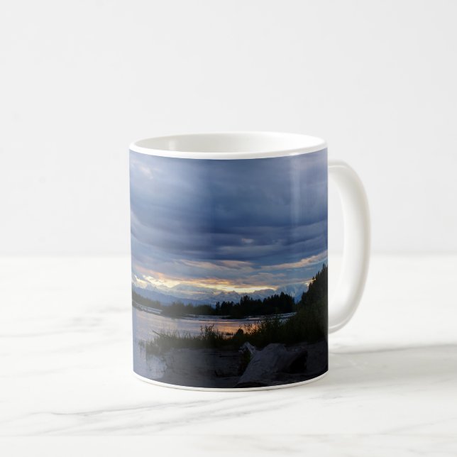 Caneca De Café Midnight Alaska Sunset Coffee Mug (Frente Esquerda)