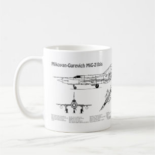 Caneca De Café MiG-21 bis - Planos de Blueprint do avião BD