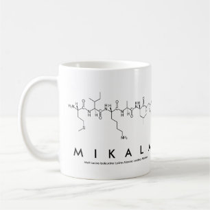 Caneca De Café Mikala peptide name mug