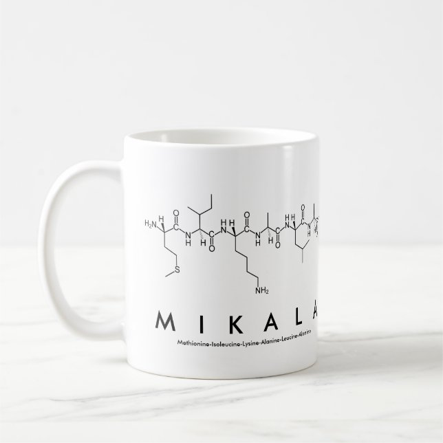 Caneca De Café Mikala peptide name mug (Esquerda)
