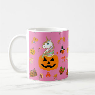 Caneca De Café Mikitiez halloween unicorn assustou outono