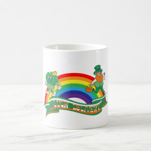 Caneca De Café Mikitiez rua verde-trevo irlandês.