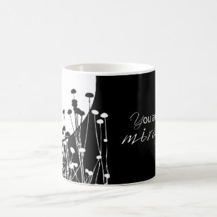 Caneca De Café Milagre de recuperação, preto e branco