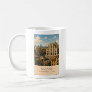 Caneca De Café Milano, Italy – Vintage Travel Mug