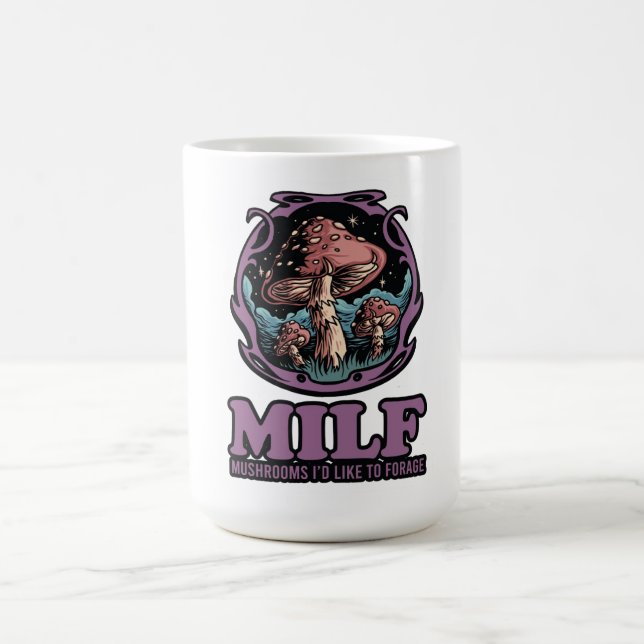 Caneca De Café Milf Cogumelos Que Gostaria De Forrar, Cogumelo En (Centro)