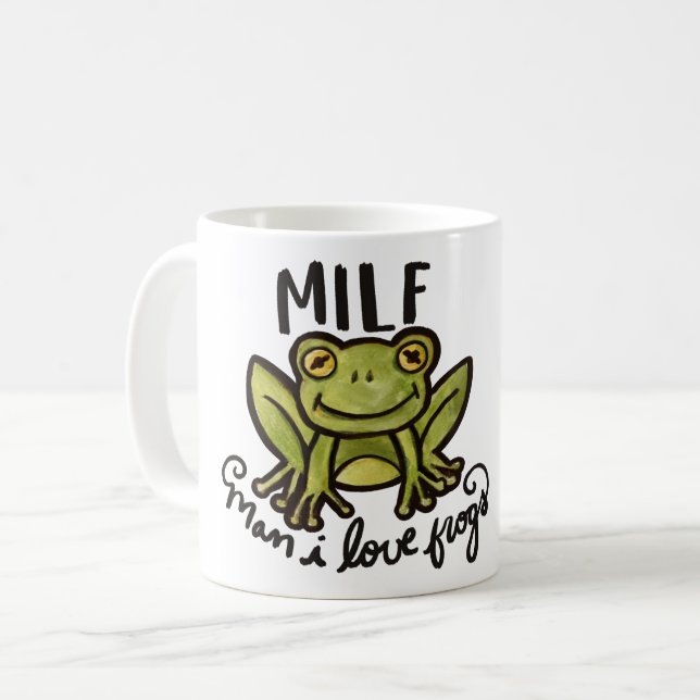 Caneca De Café MILF Man I love frogs funny froggy humor           (Frente Esquerda)