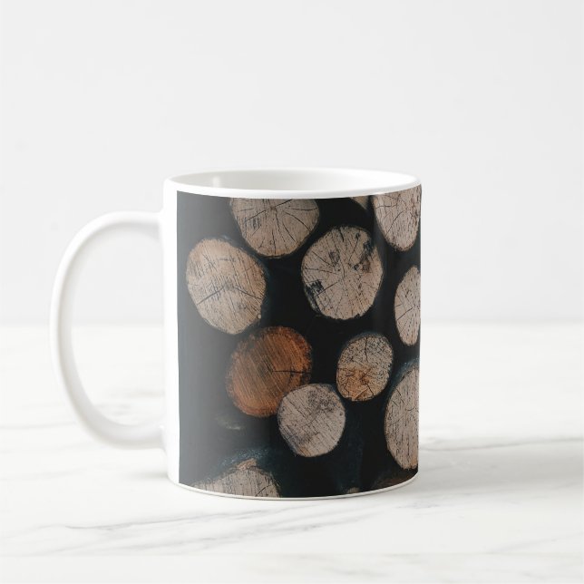 Caneca De Café Milha de madeiras de fogo castanho (Esquerda)