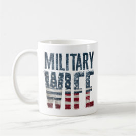 Caneca De Café Military wife patriotic red, white and blue