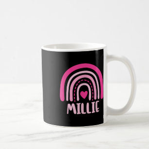 Caneca De Café Millie Name Heart Cute Personalised Rainbow