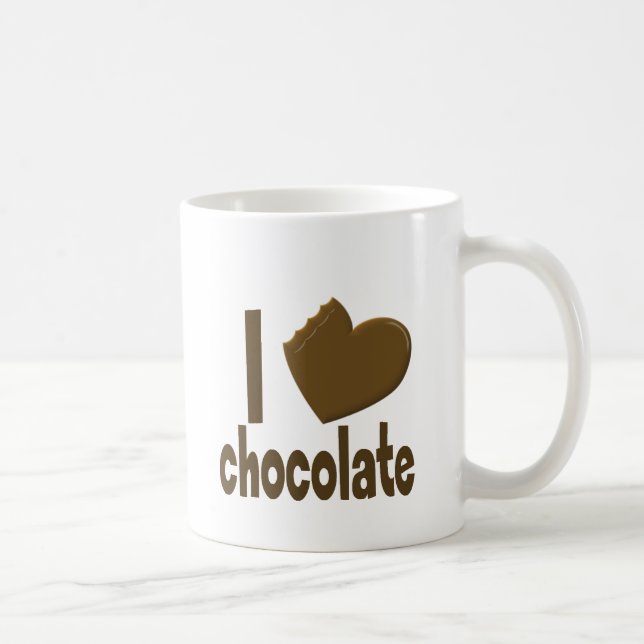 Caneca De Café Mim chocolate do amor do coração (Direita)