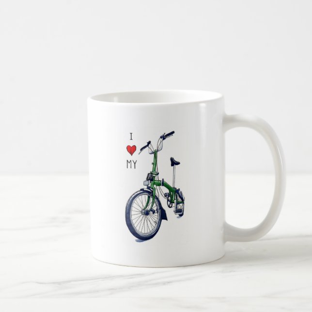 Caneca De Café Mim coração meu Brompton (verde) (Direita)