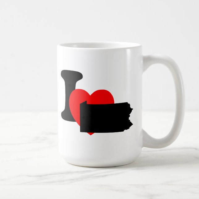 Caneca De Café Mim coração Pensilvânia (Direita)