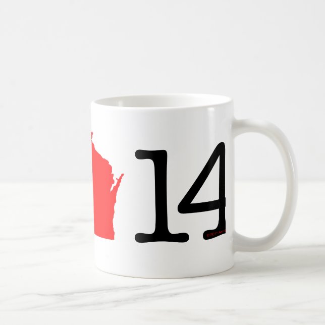 Caneca De Café Mim coração Wisconsin 14 (Direita)