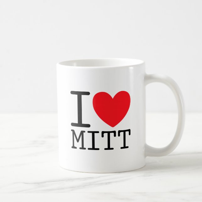 Caneca De Café Mim luva do coração (amor) (Romney) (Direita)