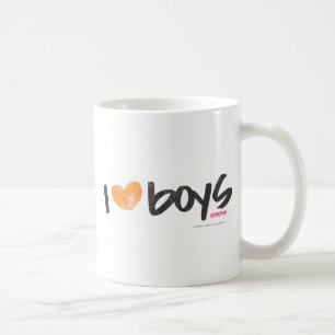 Caneca De Café Mim meninos do coração alaranjados