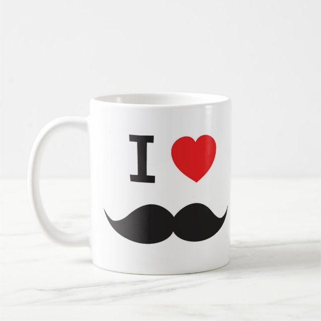 Caneca De Café Mim Moustache do coração (Esquerda)