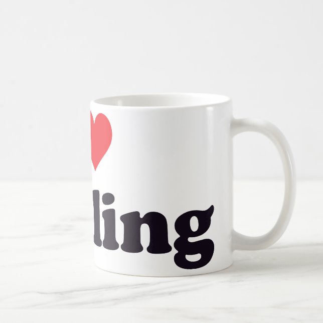 Caneca De Café Mim pesca à linha do coração (Direita)