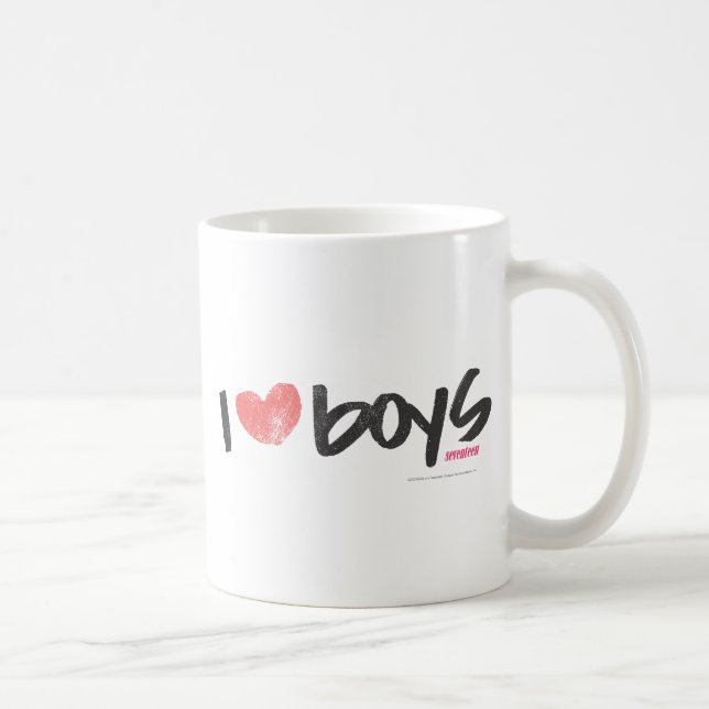 Caneca De Café Mim rosa dos meninos do coração (Direita)
