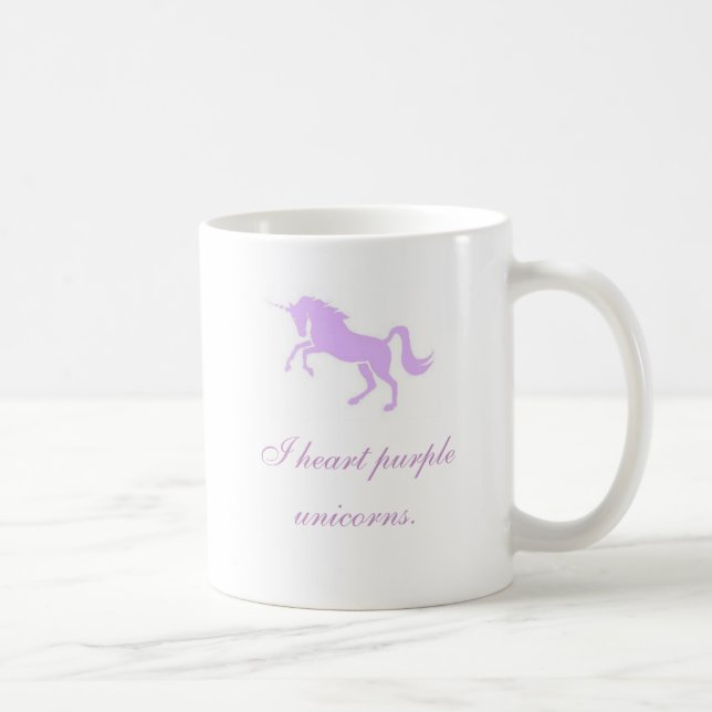 Caneca De Café Mim unicorns. do roxo do coração (Direita)