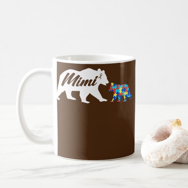 Caneca De Café Mimi Bear Autismo Autismo Sensibilização Mãe  (Com Donut)