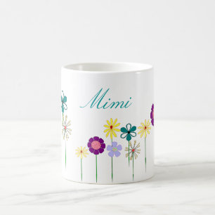 Caneca De Café Mimi - flores brilhantes para ela