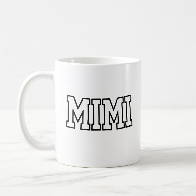 Caneca De Café Mimi Name Typography Design (Esquerda)