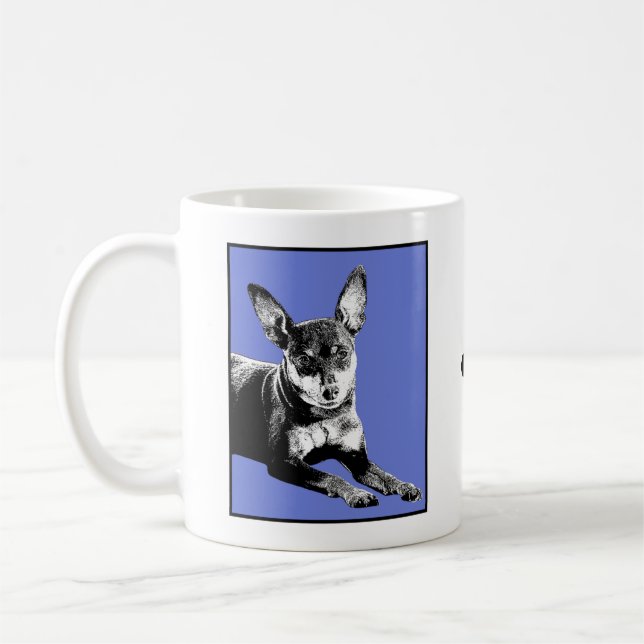 Caneca De Café Min Pin Love Mug - Azul (Esquerda)