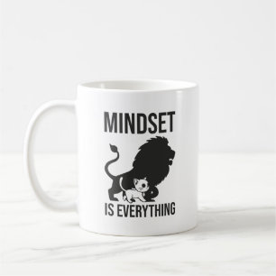 Caneca De Café Mindset é Tudo - Motivação do Leão Cat