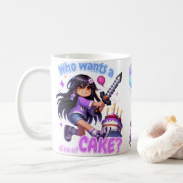 Caneca De Café Minecraft Aphmau, Cute Birthday, Bolo, Espada, leg