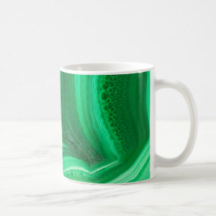 Caneca De Café Mineral de Malaquita verde brilhante