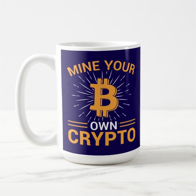 Caneca De Café Minere Sua Própria Crypto Bitcoin Mineração, BTC  (Esquerda)