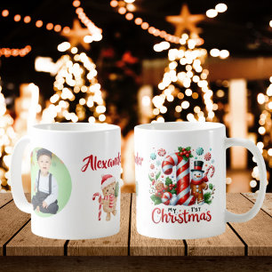 Caneca De Café Minha 1ª Foto de Bastão de Natal
