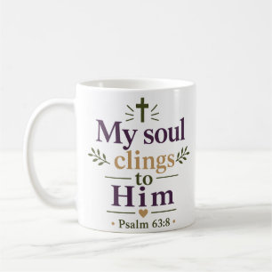 Caneca De Café Minha Alma Se apega a Ele Inspiração Versículo Bíb